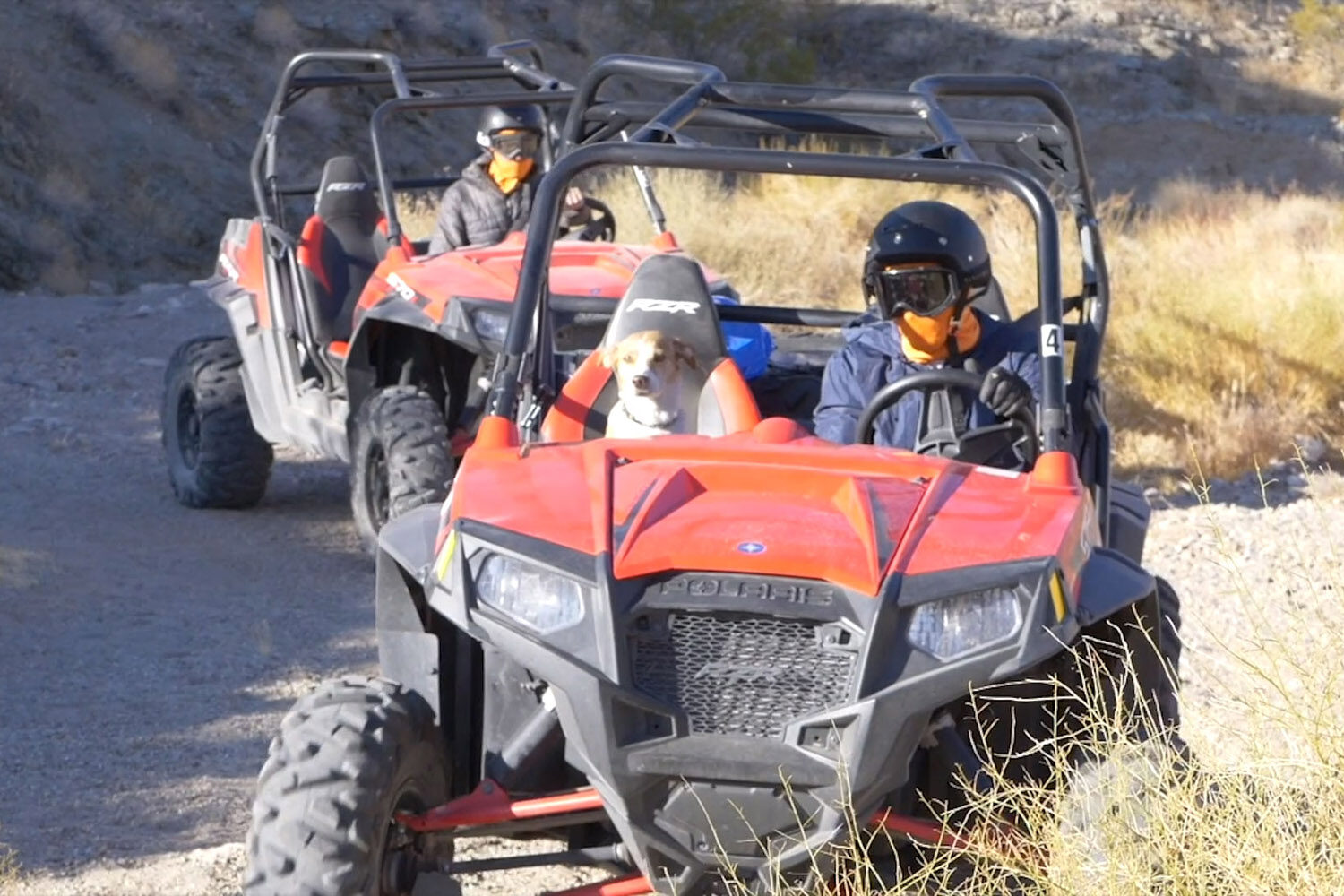 Two ATVs touring the desert