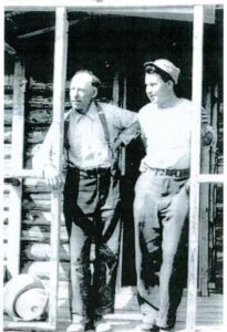 Levi Noble and Dr. Lauren Wright in Valyermo, California, 1951, part of the Death Valley geology lineage connected to the Amargosa Chaos.